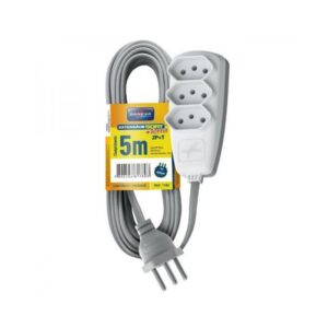 Extensão Elétrica 3 Tomadas 2P+T Branco Daneva 10A - 5m