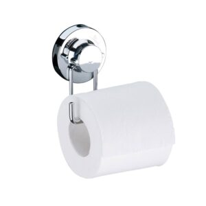 Porta Papel Higiênico de Parede Com Ventosa Aço Cromado Future