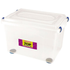 Caixa Organizadora com Tampa de Plástico Incolor Sanremo 56,1L