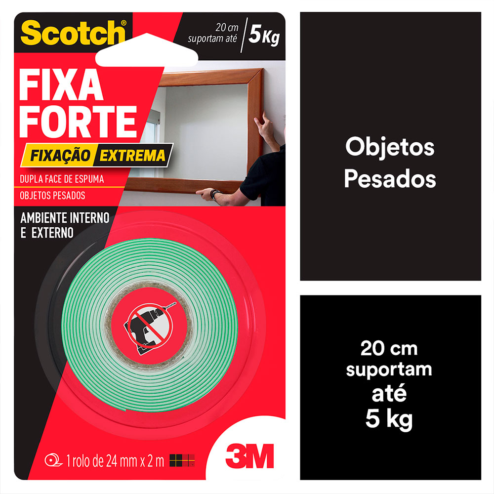 Fita Fixa Forte Extreme VHB Scotch 3M - 24mmx2m