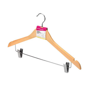 Cabide de Madeira com Presilhas para Roupas Sanremo