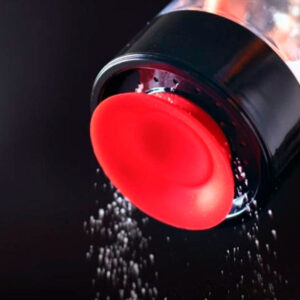 Porta Condimento de Plástico Preto/Vermelho Plasútil