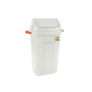 Lixeira de Plástico com Tampa Basculante Branca Sanremo 60L