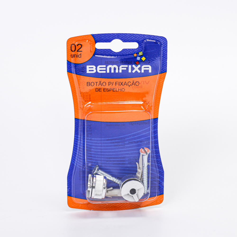 Botão Frances de Latão para Espelho 2 Unidades Bemfixa