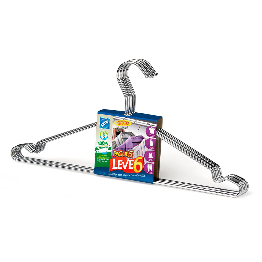 Cabide de Metal com cava para Roupas Arthi 6 Unidades - Imagem 3