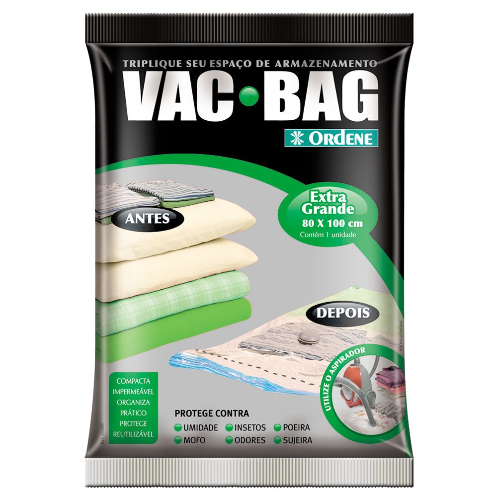 Saco à Vácuo Protetor Vac Bag Transparente Ordene 80x100cm - Imagem 3