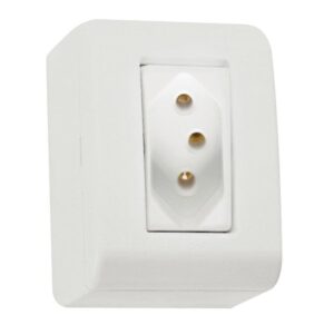 Conjunto de Sobrepor 2P+T 1 Tomada Liz Branco Tramontina 20A