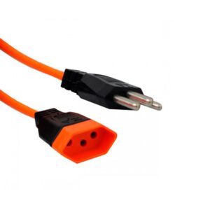 Extensão Elétrica 1 Tomada 2P+T Preto/Laranja Daneva 20A - 1,5m