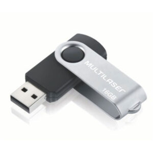 Pen Drive USB Twist Preto Multilaser 16gb