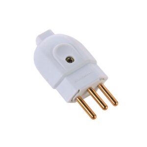 Plugue Macho Reto para Extensão 2P+T Branco Tramontina 20A