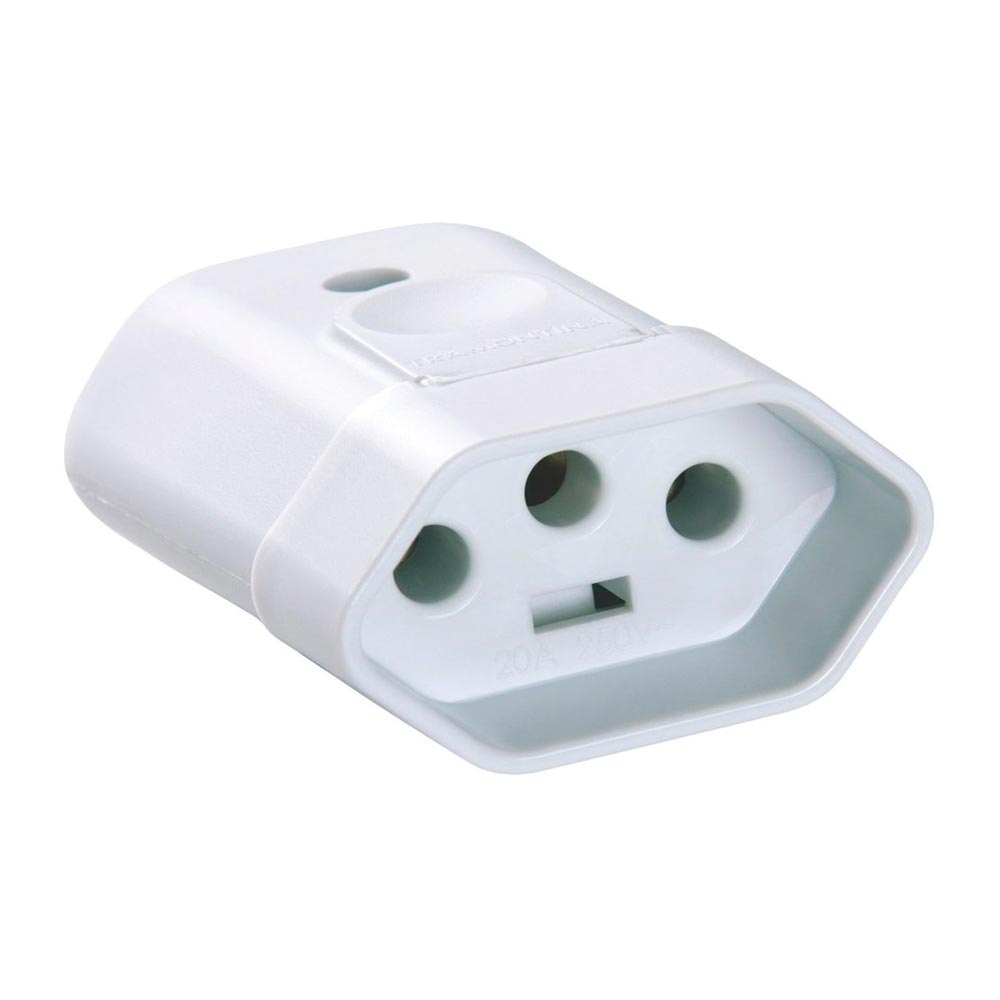 Plugue Fêmea para Extensão 2P+T Branco Tramontina 10A