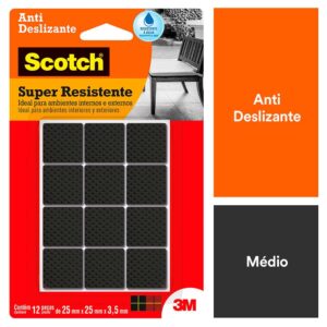 Protetor Anti-risco Quadrado Preto M Scotch 3M - 12 unidades