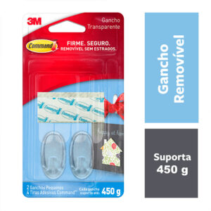Gancho Adesivo de Plástico Incolor Command 3M até 450g