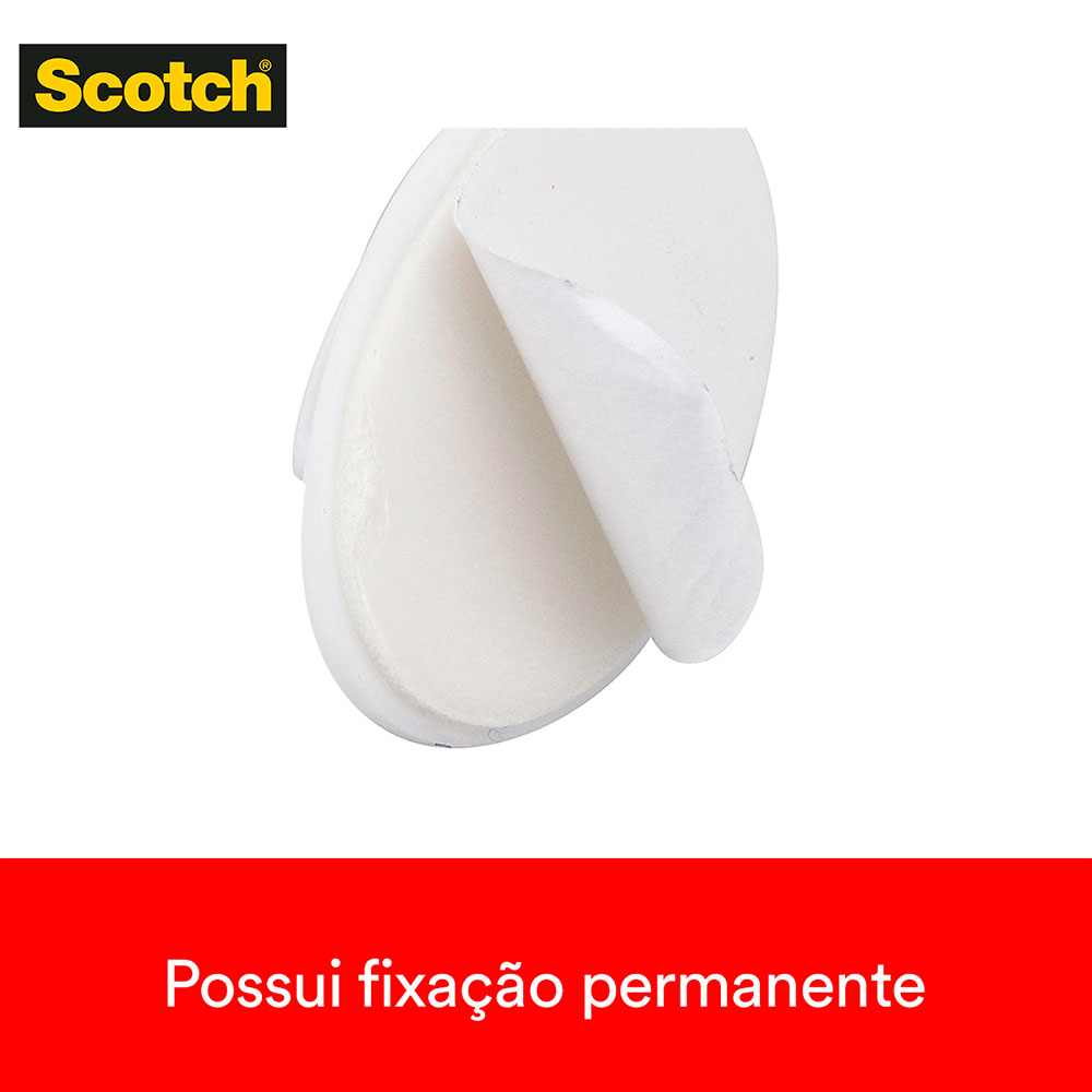Gancho Adesivo de Plástico Branco Scotch 3M até 1kg
